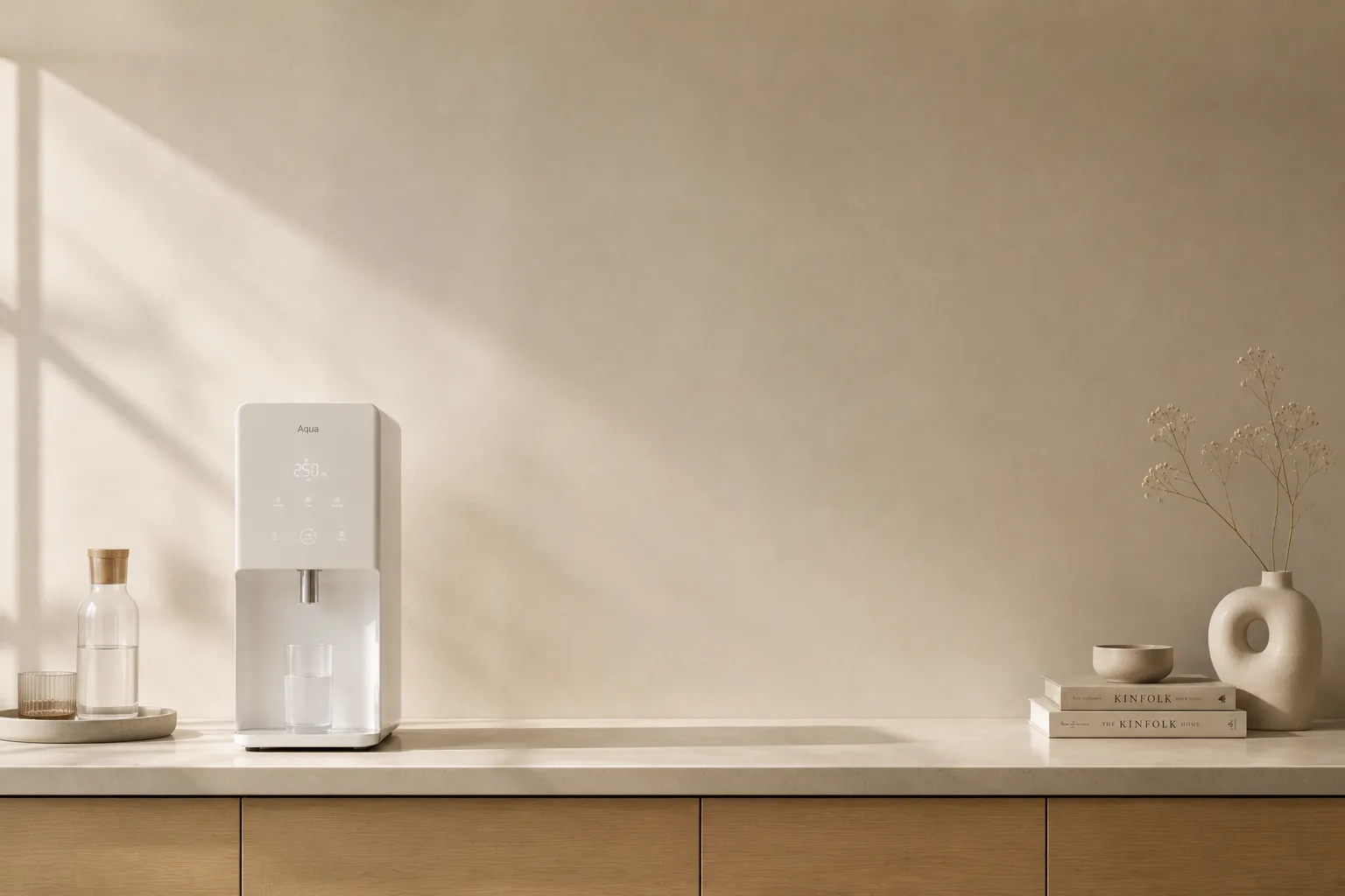 The AQUA purifier in warm morning light