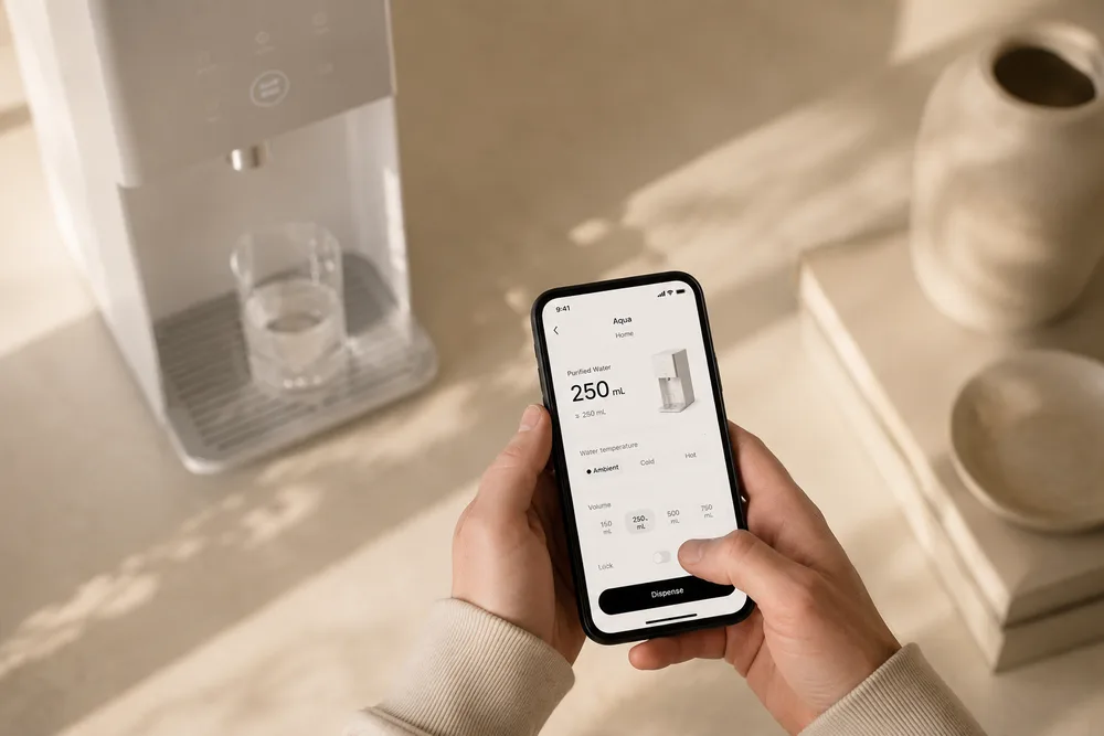 The companion app on a phone