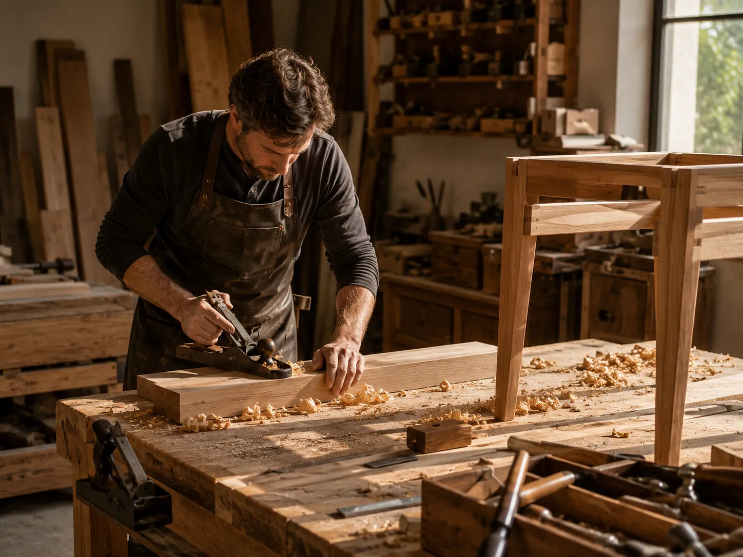 A craftsman at work in the workshop